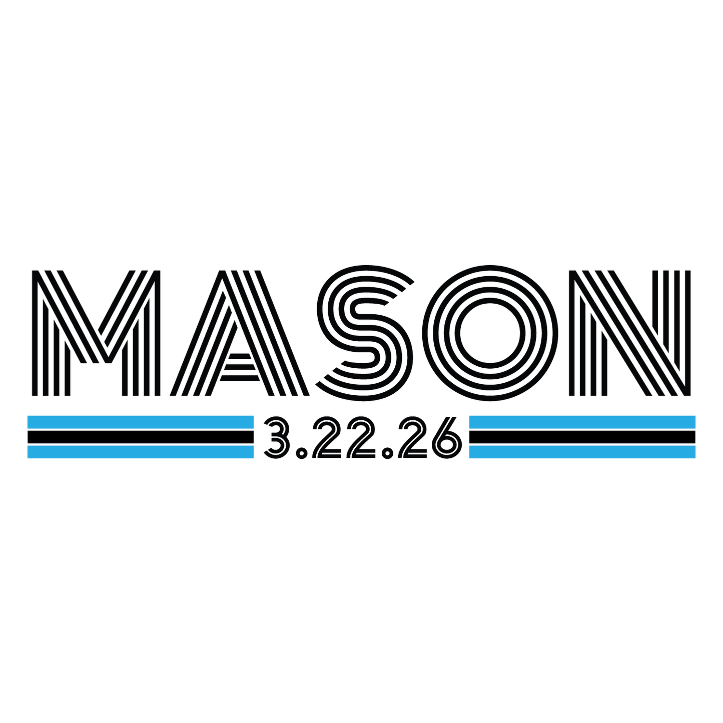Striped Bar and Bat Mitzvah Logo Design