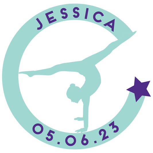 Go for the Gold - Gymnastics Bat Mitzvah Logo Design