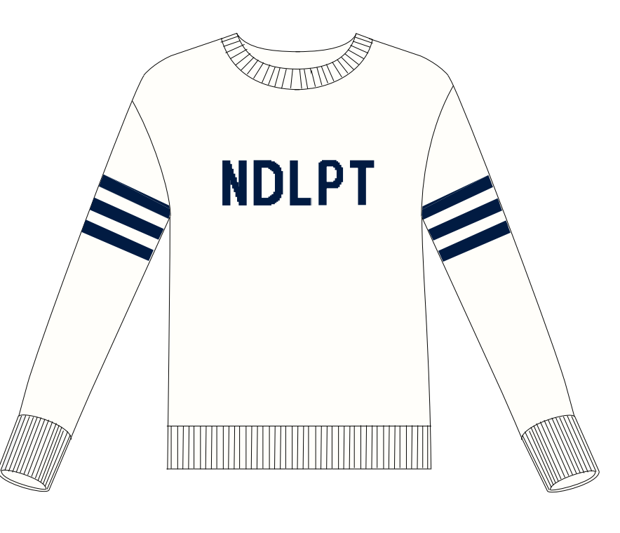 NDLPT Sweater - WHITE and NAVY ONLY