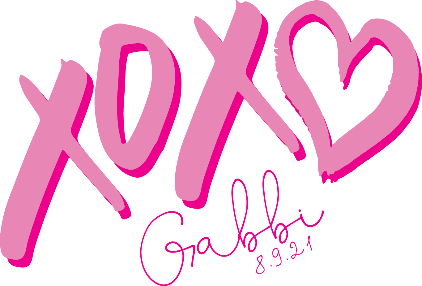 Hugs and Kisses - xoxo Bat Mitzvah Logo Design
