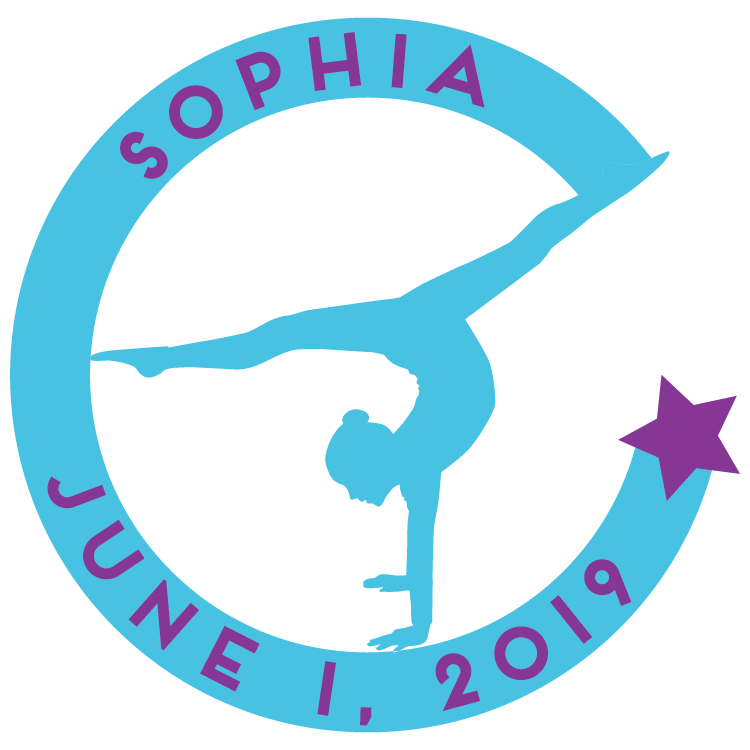 Gymnastics Bat Mitzvah Logo Design