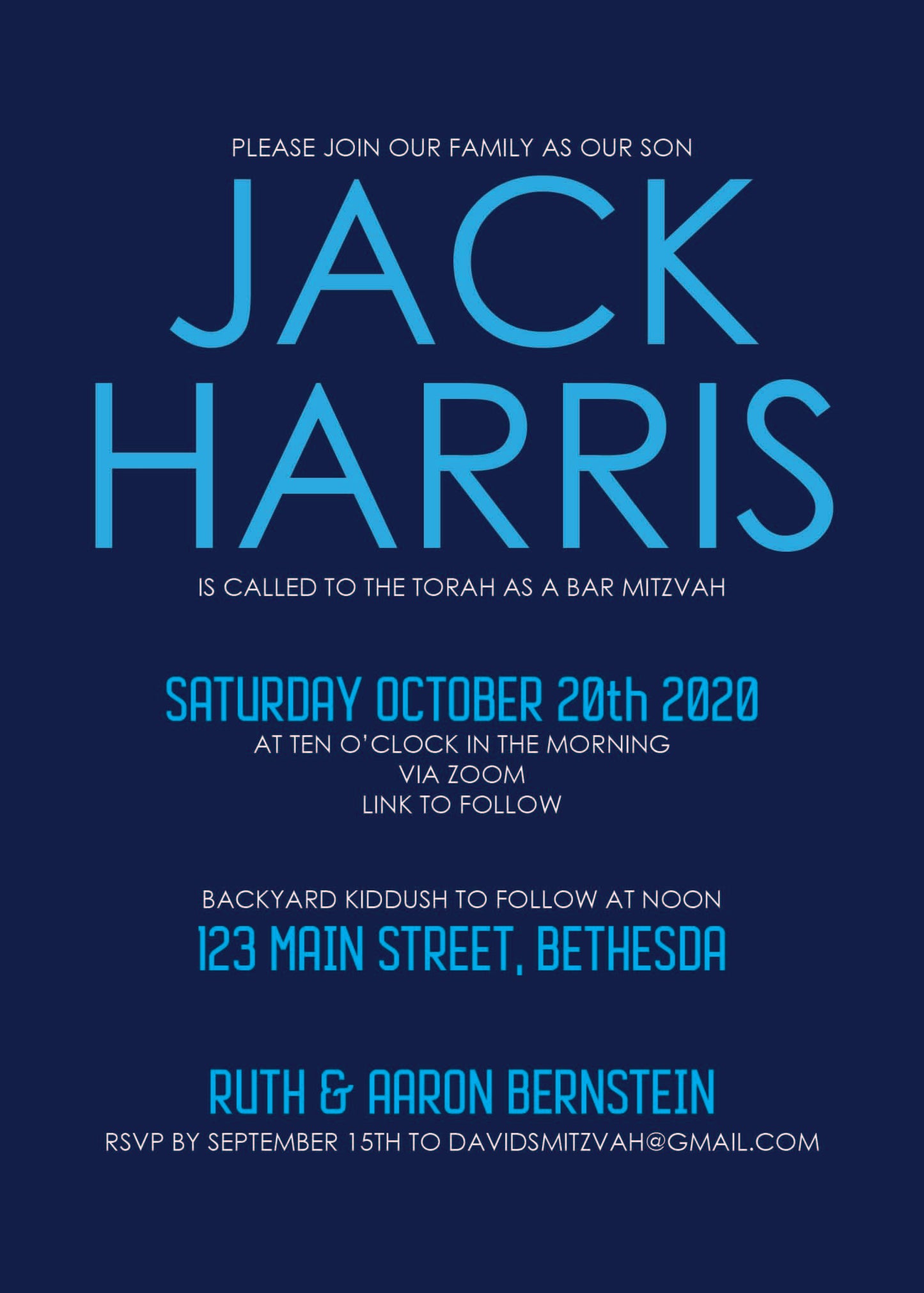 Bar Mitzvah Invitation