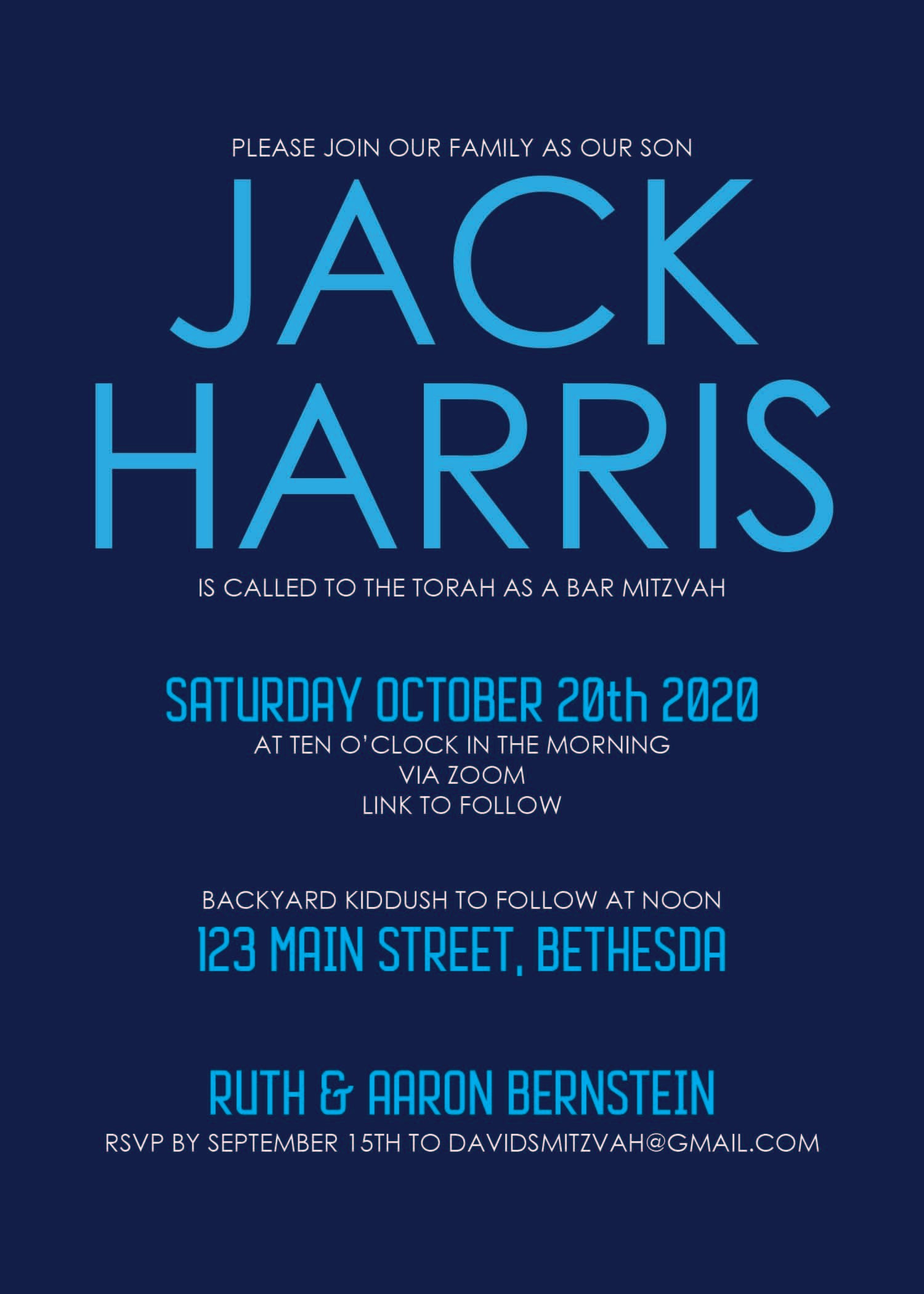 Bar Mitzvah Invitation