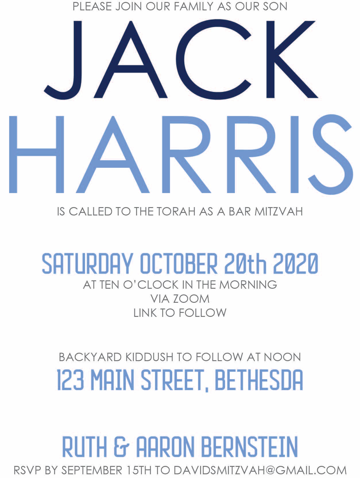 Bar Mitzvah Invitation