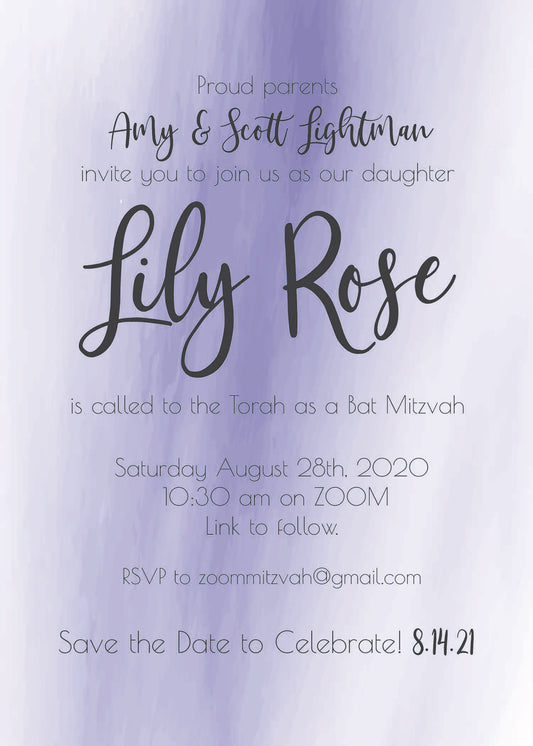 Bat Mitzvah Invitation