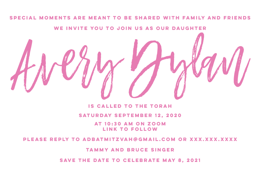 Bat Mitzvah Invitation