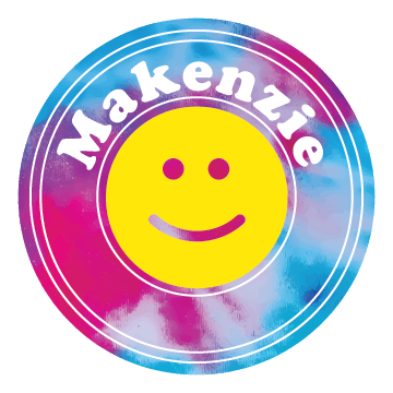Tie-Dye Bat Mitzvah Logo Design Smiley Face