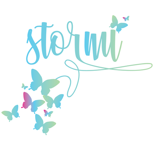 Butterfly ombre stormi bat mitzvah logo