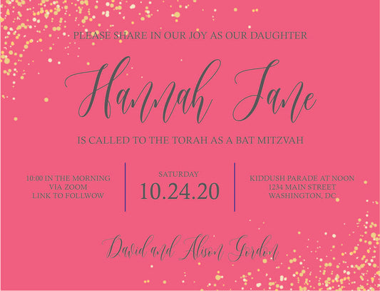 Bat Mitzvah Invitation