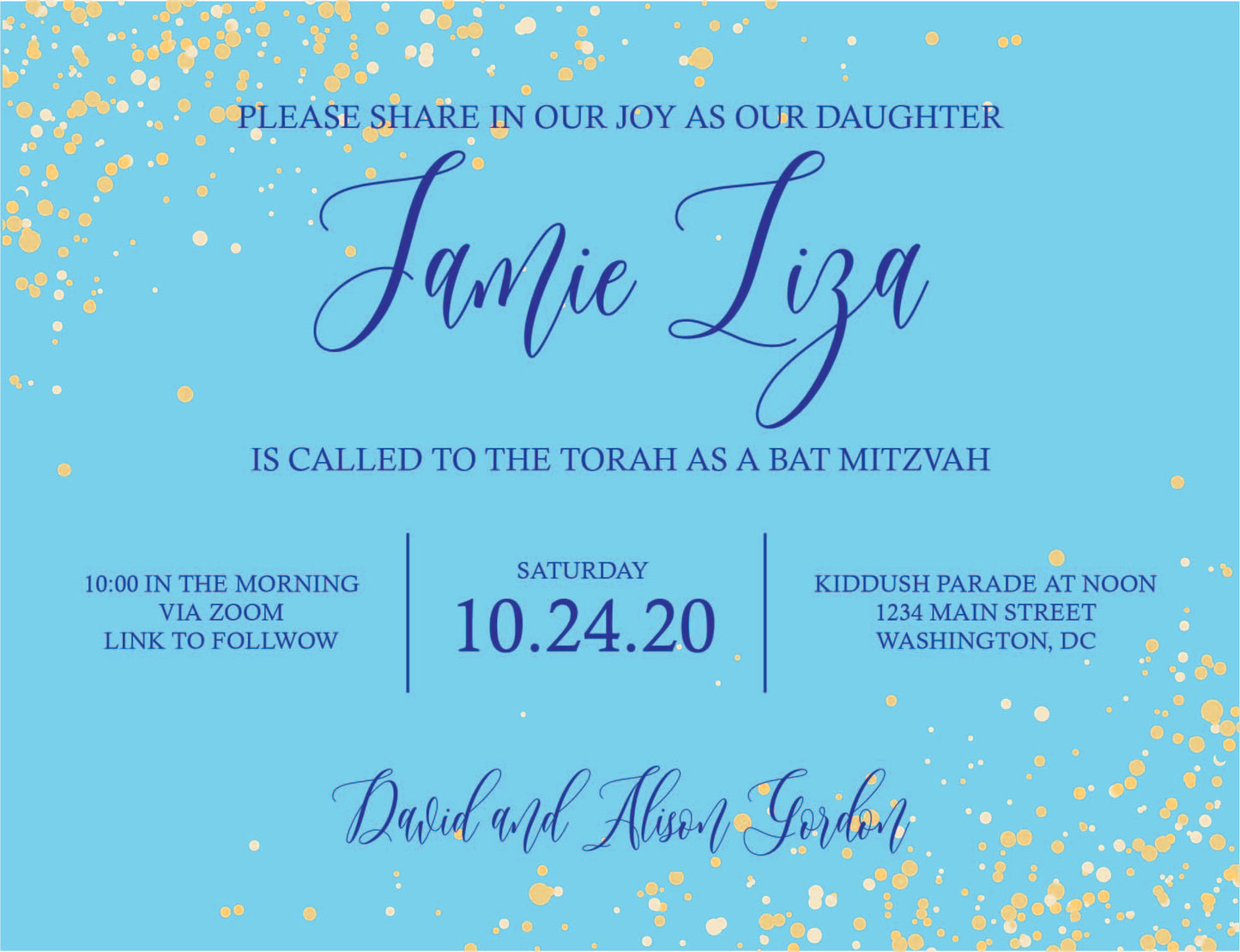 Bat Mitzvah Invitation