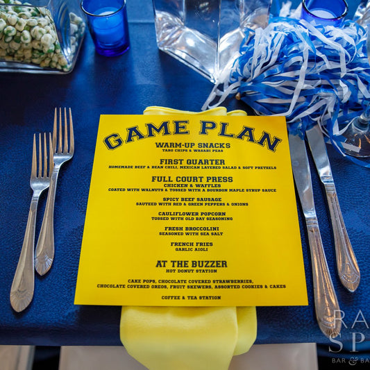 Custom Event Menu Mitzvah