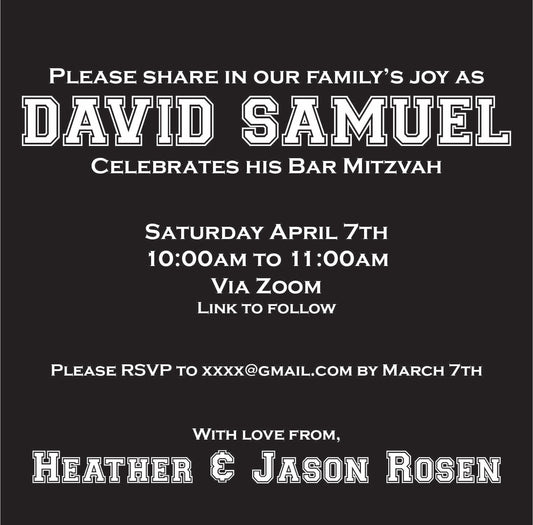 Bar Mitzvah Invitation