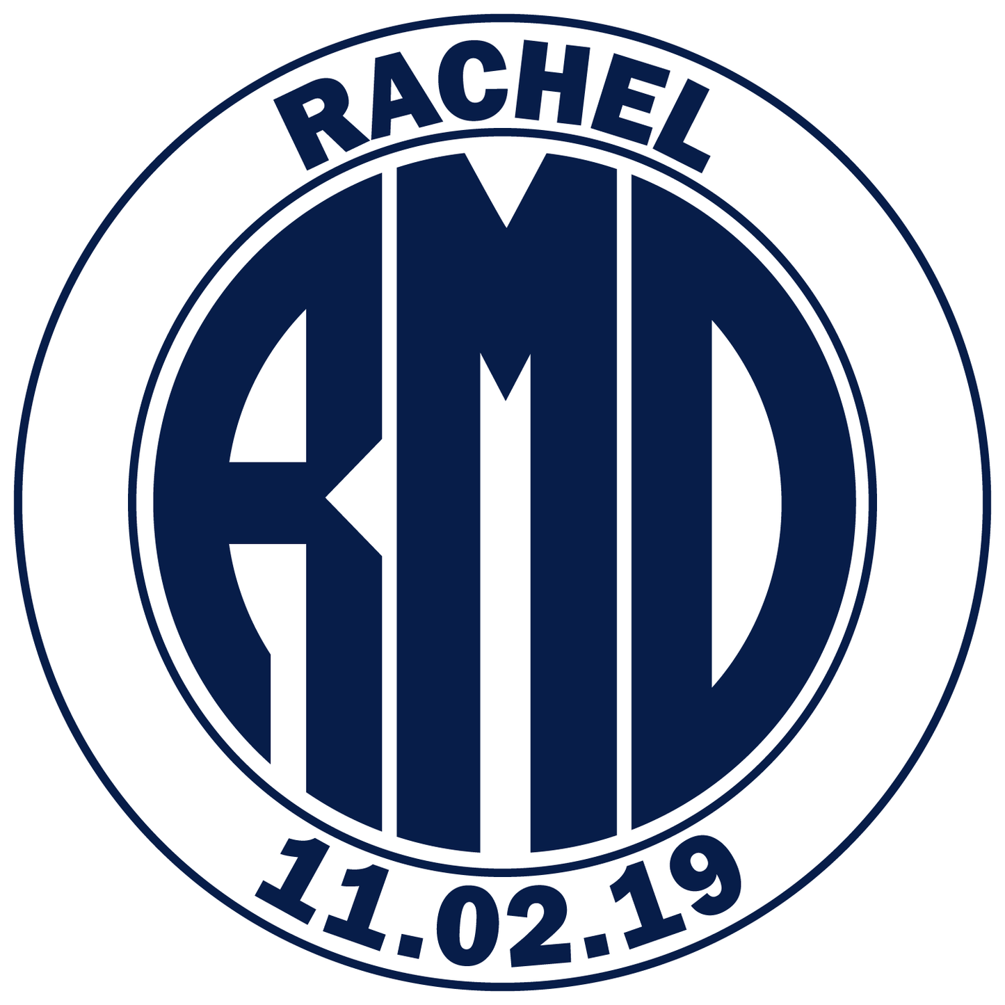 Navy Monogram Bar and Bat Mitzvah Logo Design