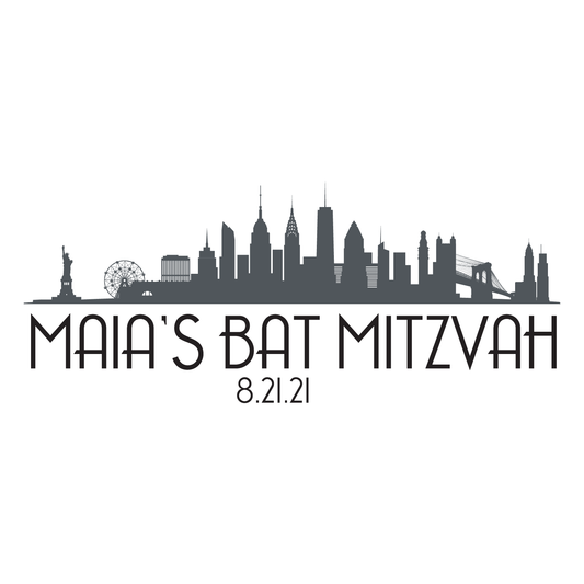 I Love New York - Skyline Bar and Bat Mitzvah Logo Design
