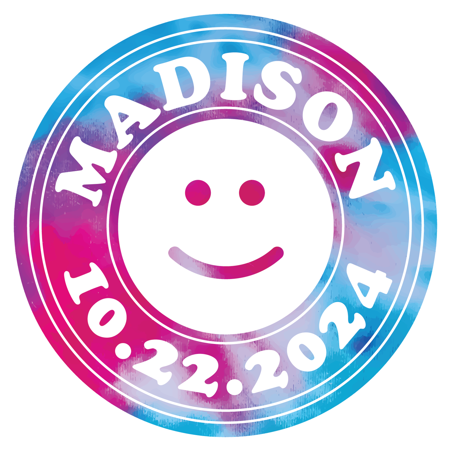 Tie-Dye Bat Mitzvah Logo Design Smiley Face