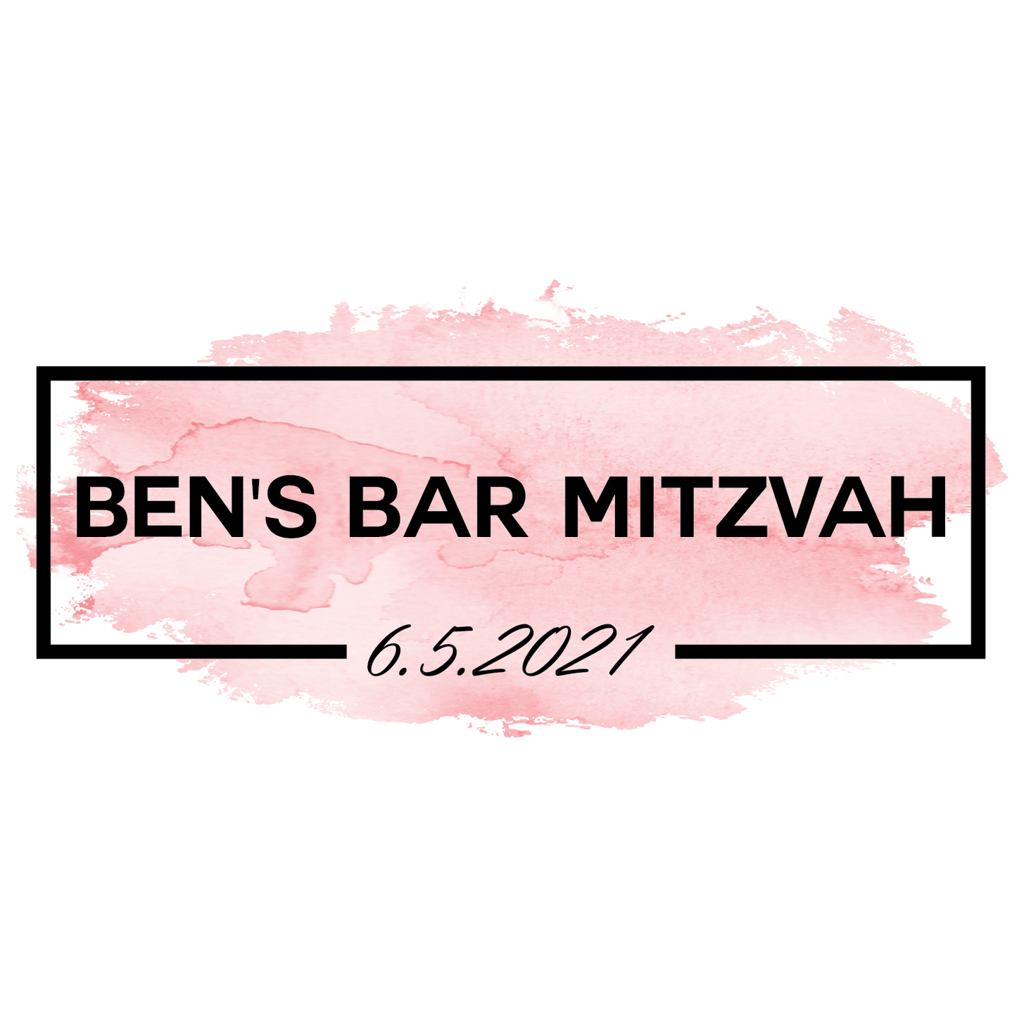 Water Water Everywhere - Watercolor Bat Mitzvah Logo Design
