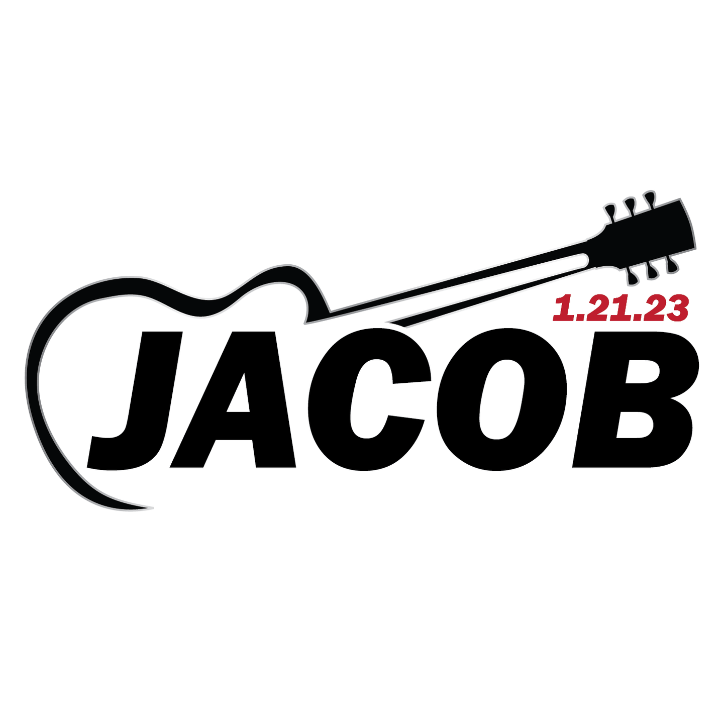 While My Guitar - Music Bat and Bar Mitzvah Logo Design