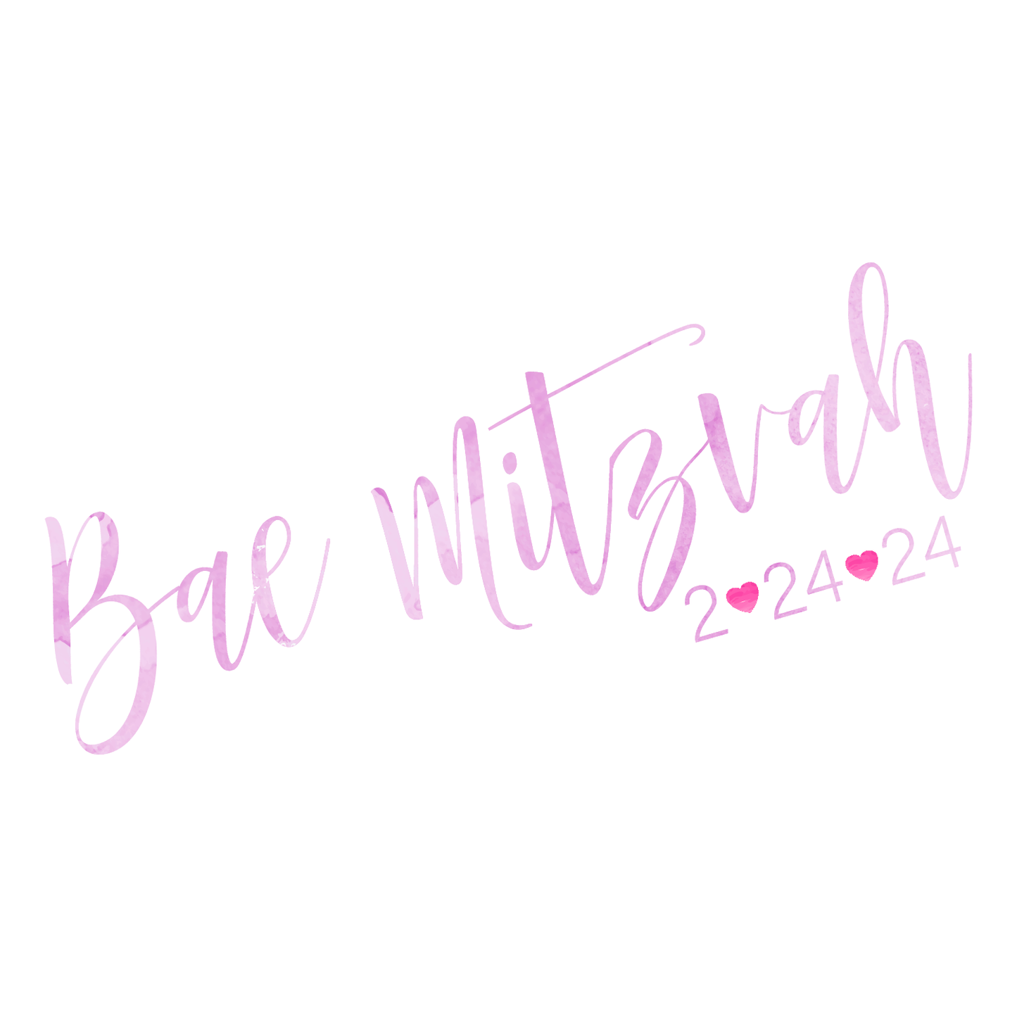 Watercolor Me Mine - Heart Bat Mitzvah Logo Design