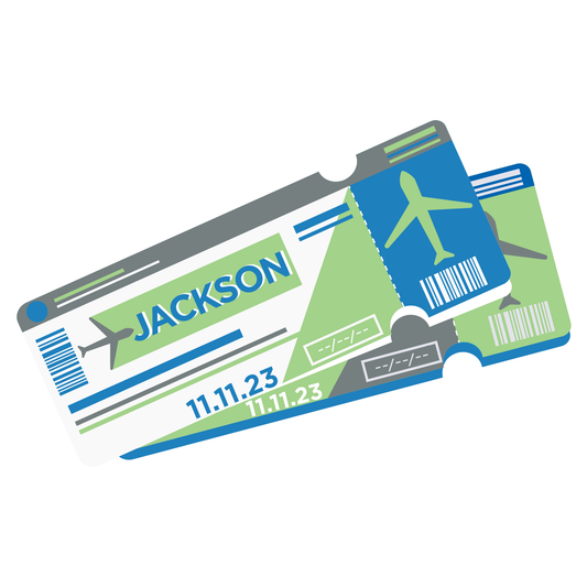 Round Trip Travel Ticket Bar and Bat Mitzvah Logo Design