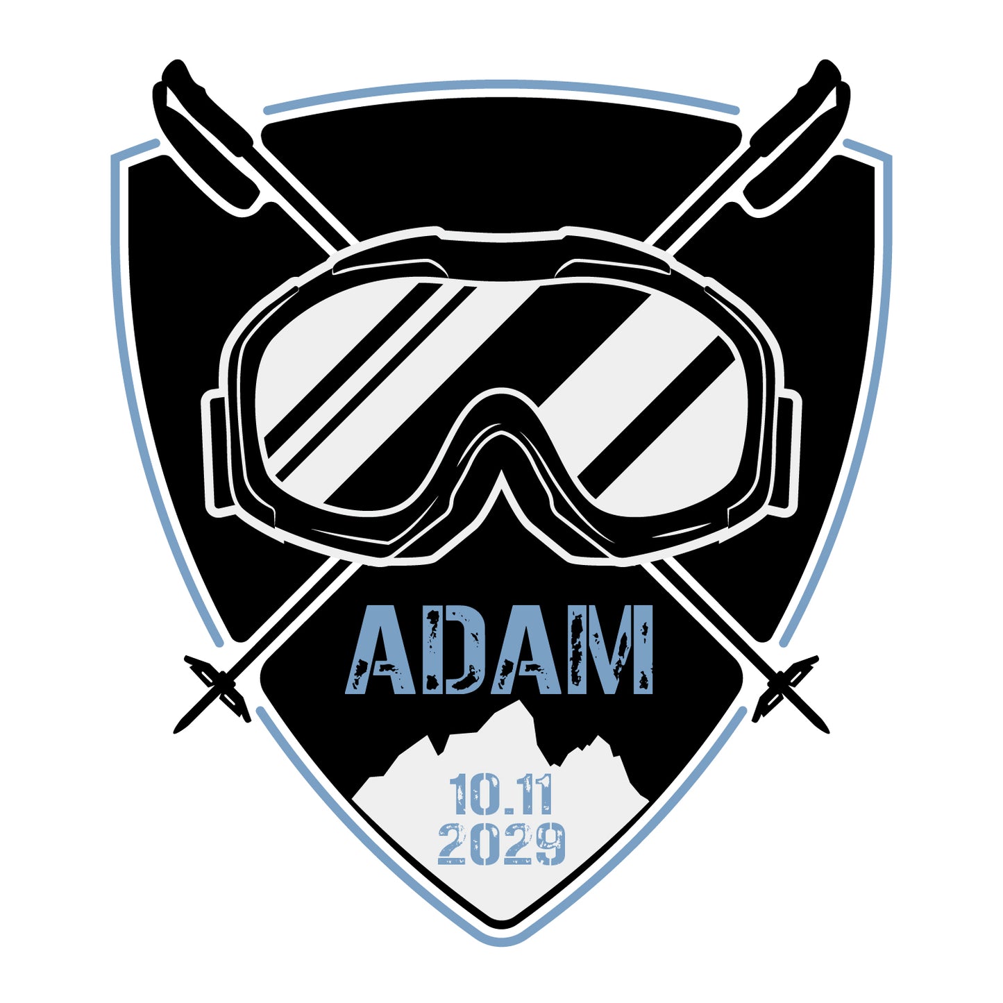 Super G - Skiing Bar and Bat Mitzvah Logo Design