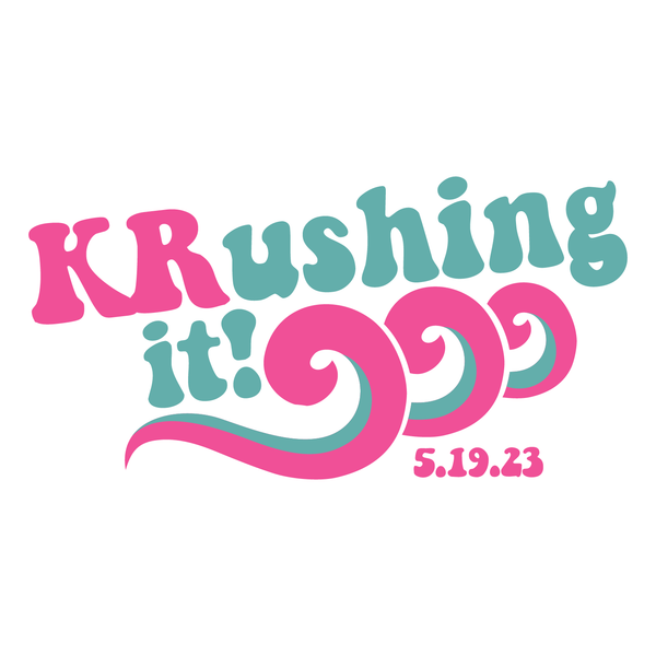 KRusihning it Bat Mitzvah Wave Logo Design