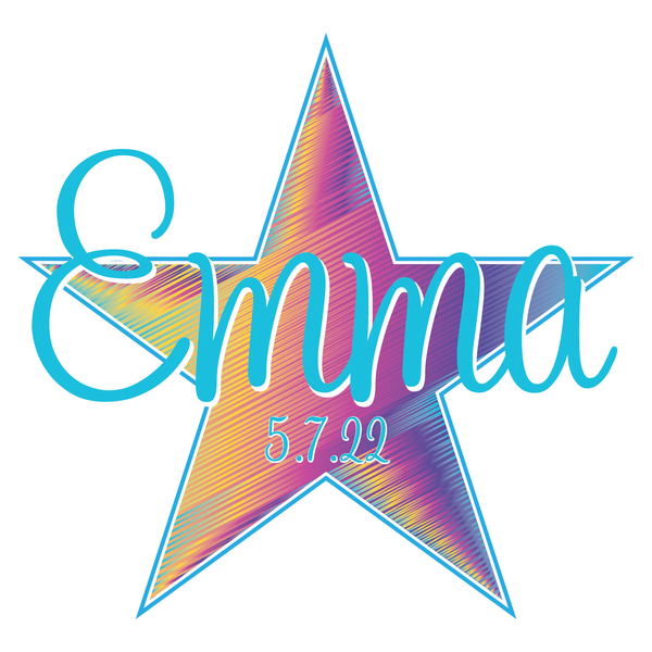 Star Colorful Custom Bat Mitzvah Logo Design