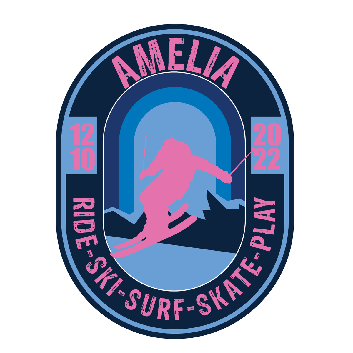 Bat Ski Ski All Day Bar and Bat Mitzvah Logo Design – MitzvahLogos.com