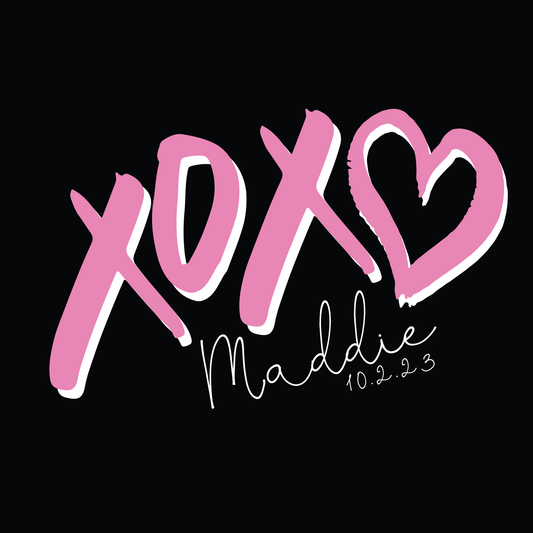 Hugs and Kisses - xoxo Bat Mitzvah Logo Design