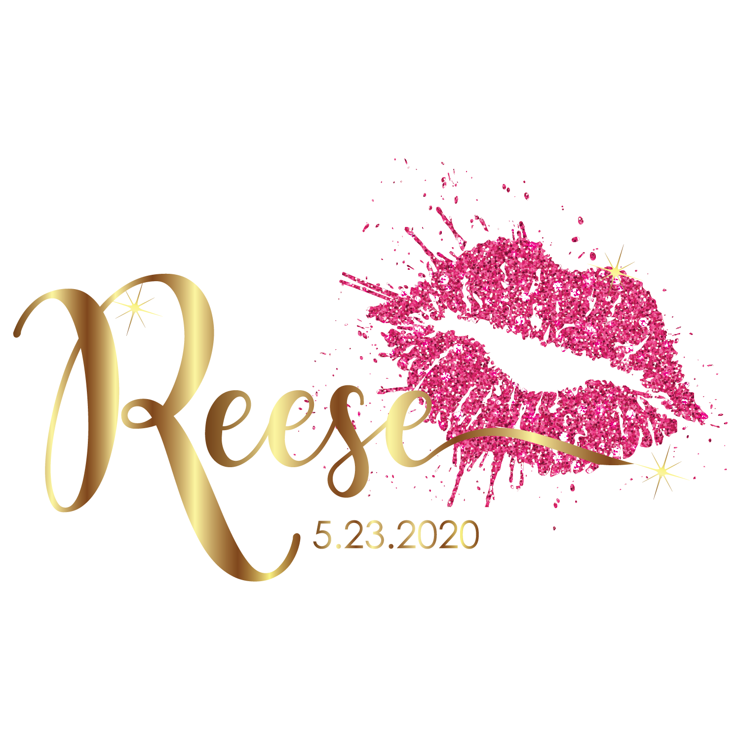 Kiss Lips Bat Mitzvah Logo