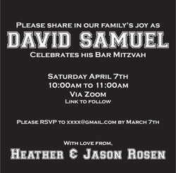 Bar Mitzvah Invitation
