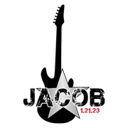 Rock Star - Guitar Bat and Bar Mitzvah Logo Design