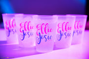 Custom Shatterproof Frosted Cup Bar and Bat Mitzvah