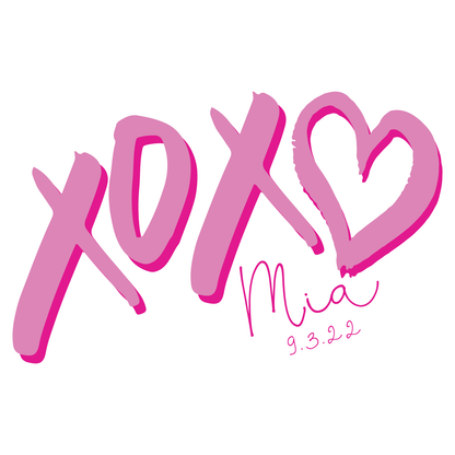 Hugs and Kisses - xoxo Bat Mitzvah Logo Design
