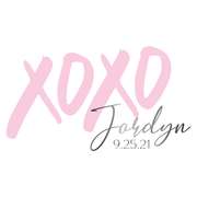 Hugs and Kisses - xoxo Bat Mitzvah Logo Design